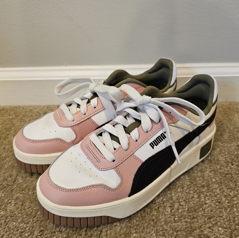 Puma Pink, Green and White Casual Sneakers